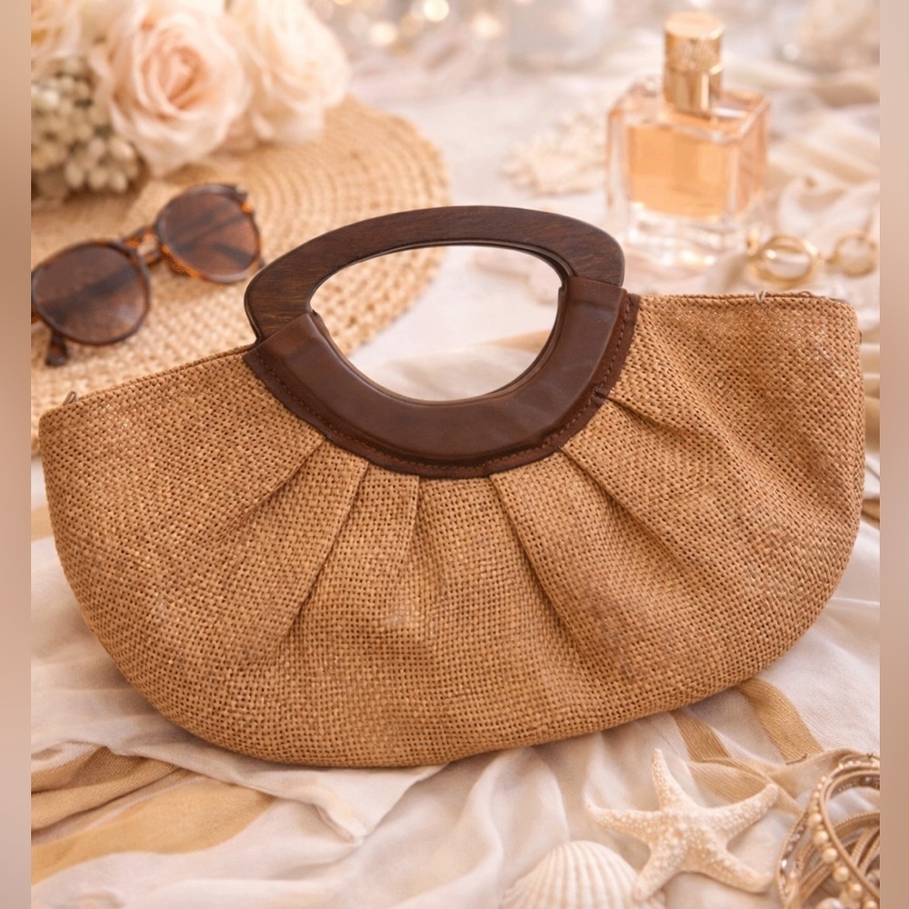 GUC Chateau Boho Woven Straw Clutch – Lightweight Summer Bag